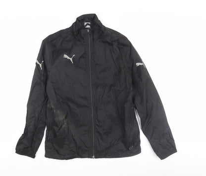 Additional front view of Puma boys’ black basic jacket, 14 years, logo accents