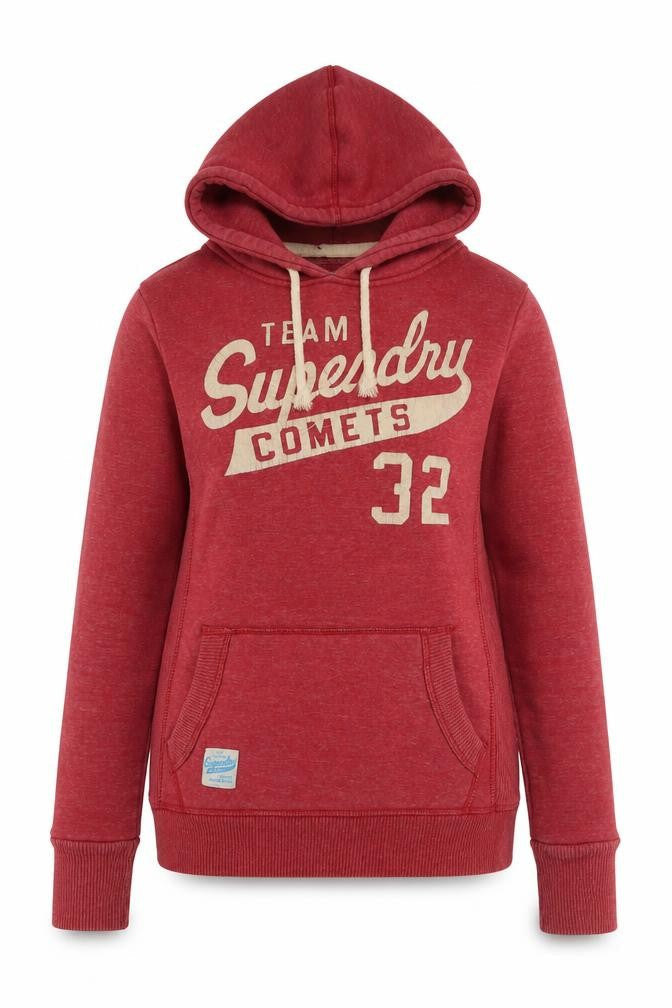 Superdry Unisex Red Pullover Hoodie M - Casual Sportswear