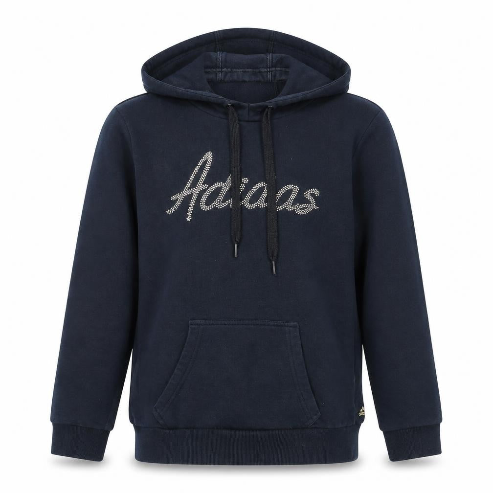 Adidas Unisex Kids Black Pullover Hoodie Size 11-12 Years