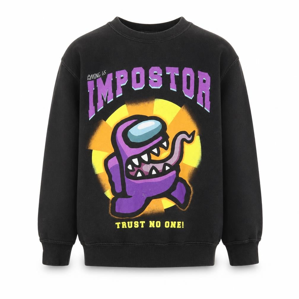 Among Us Boys Black Graphic Sweatshirt 9-10 Years