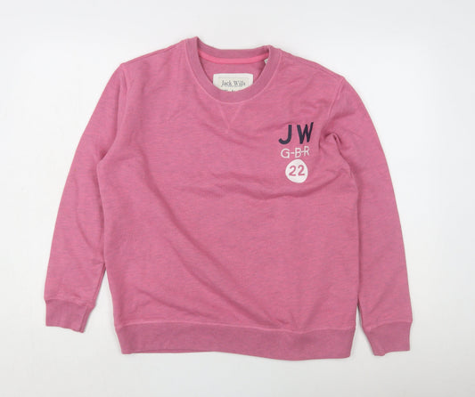 Jack Wills Women's Pink Logo Sweatshirt Size 8
