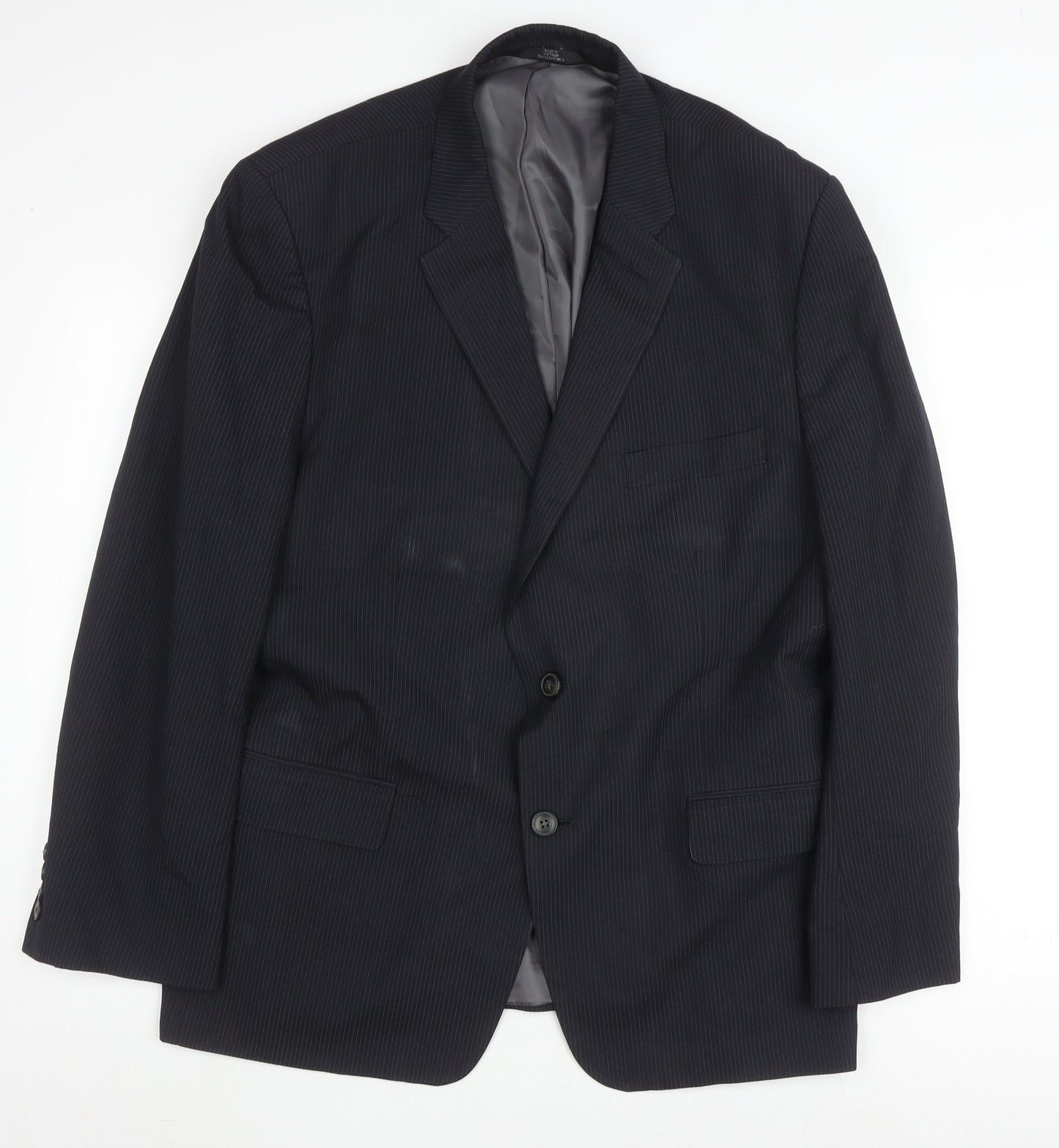 Haggar Men's Black Striped Suit Jacket 46R