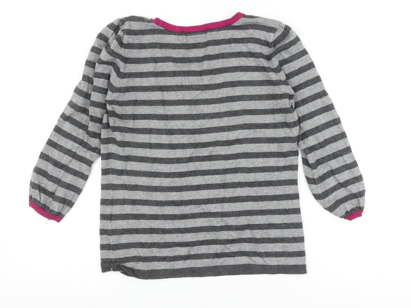 Marks and Spencer Women's Grey Striped Top Size 12