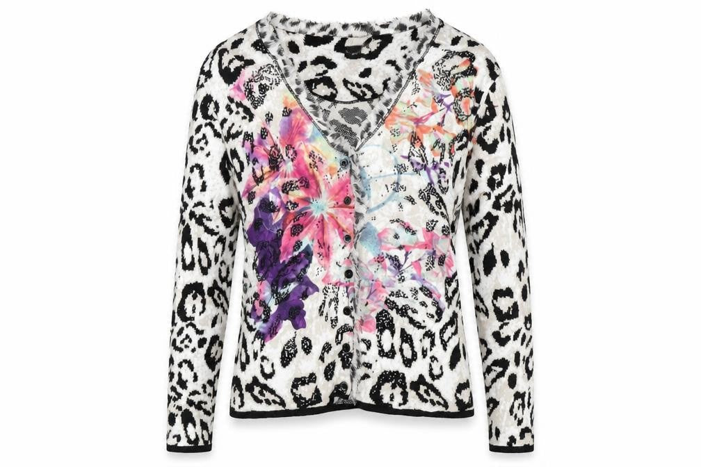 VALUE Women's Multicoloured V-Neck Cardigan Size 10