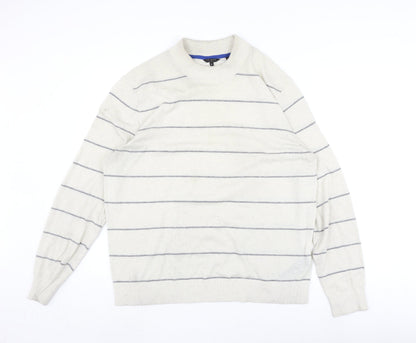 Ted Baker Ivory Striped Crew Neck Womens Pullover Jumper