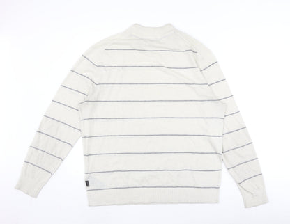 Ted Baker Ivory Striped Crew Neck Womens Pullover Jumper