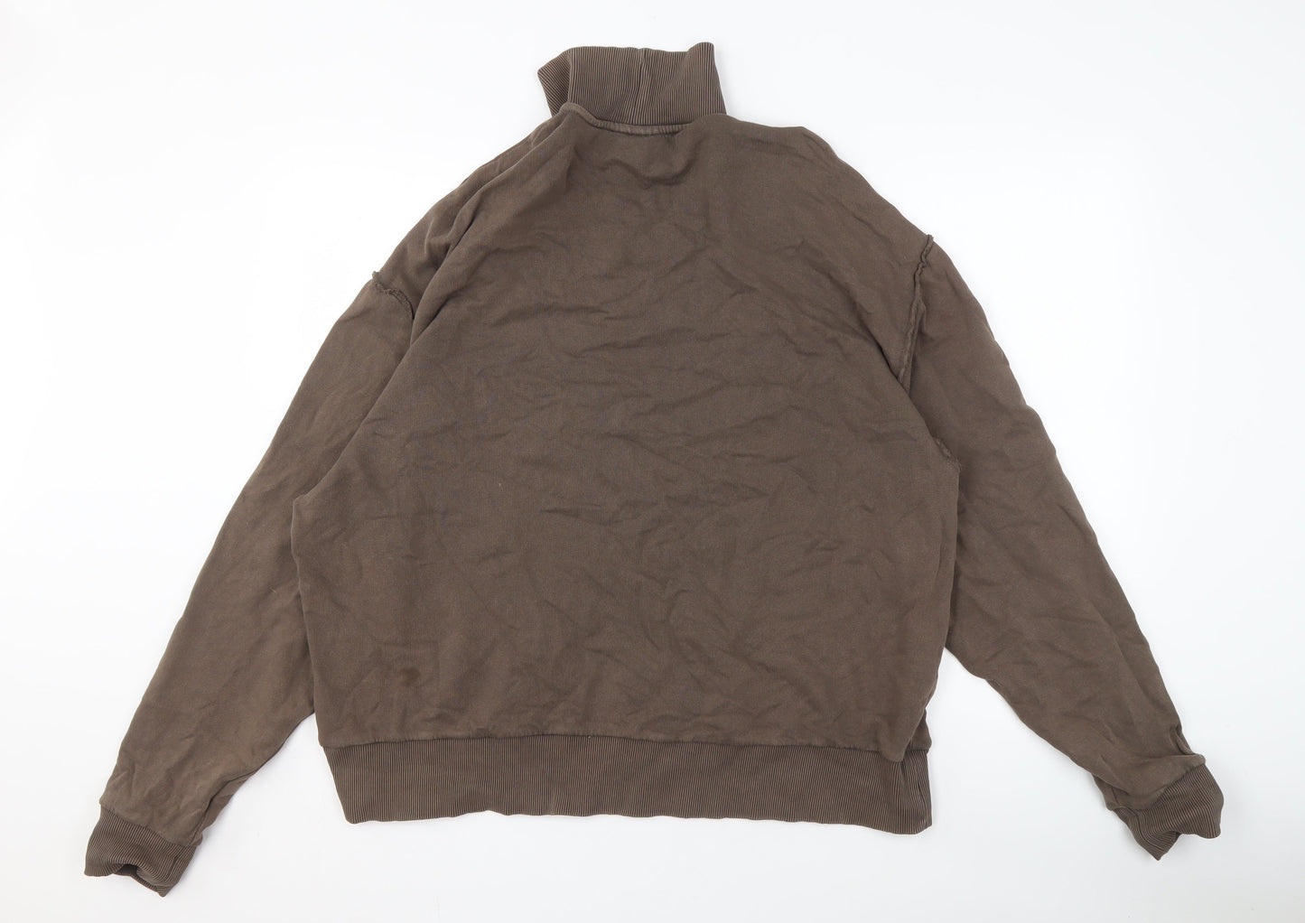 Collusion Brown High Neck Pullover Sweatshirt Men S