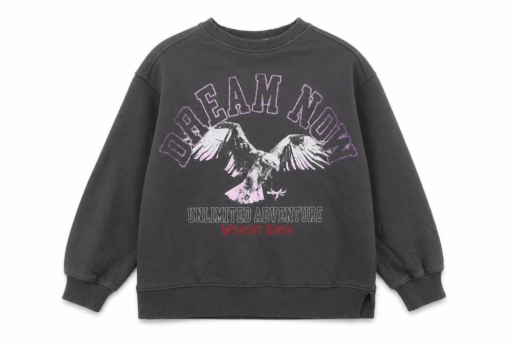 Zara Girls Black Graphic Print Sweatshirt 8-9 Years