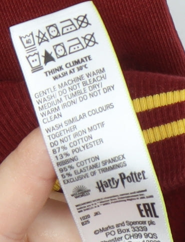 Close-up detail of Marks & Spencer boys’ red harry potter sweatshirt 9-10 years