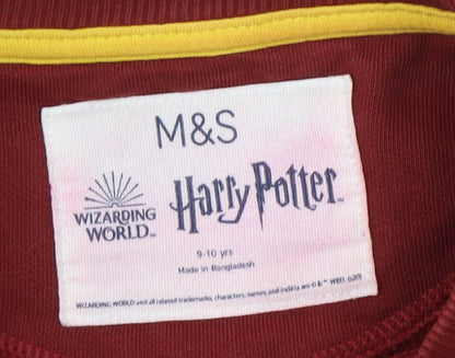 Brand and care label for Marks & Spencer boys’ red harry potter sweatshirt 9-10 years