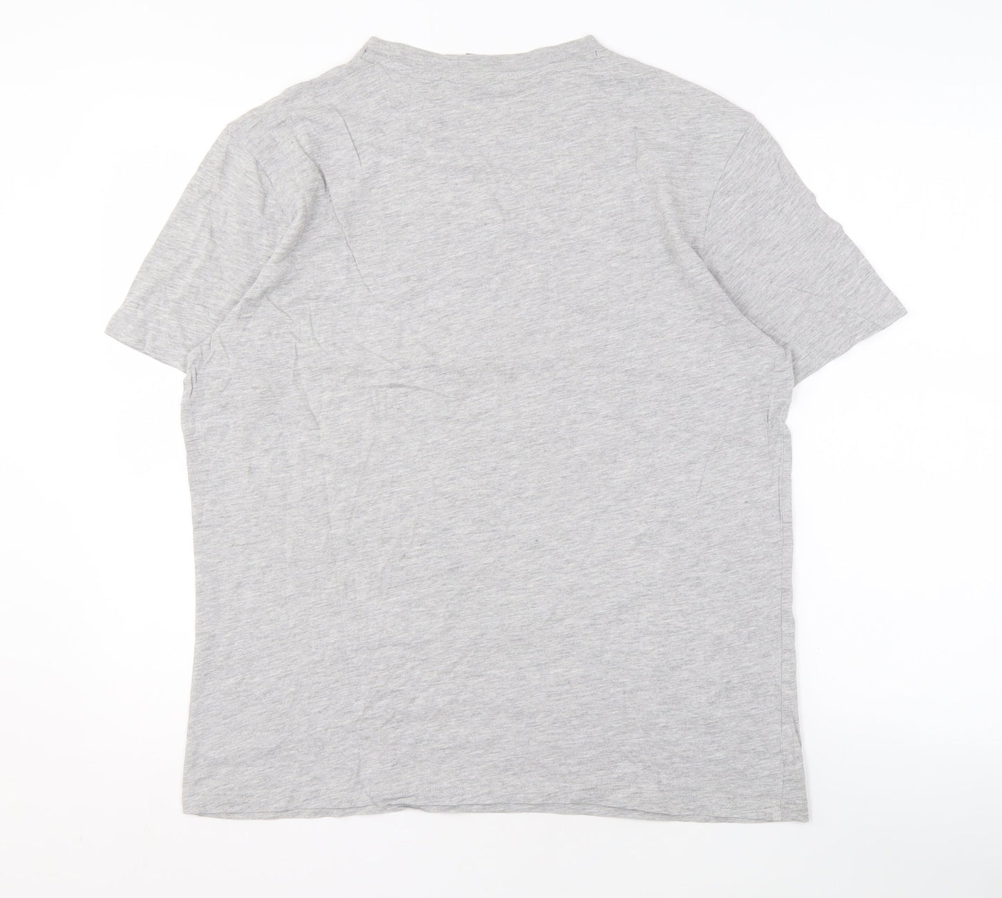 Champion Men's Grey Crew Neck T-Shirt, Size L, Logo