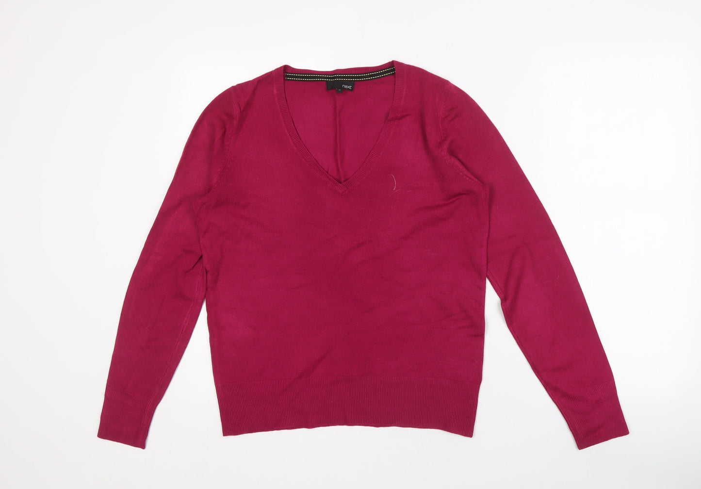 Next Women's Red V-Neck Pullover Jumper Size 12