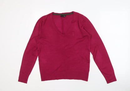 Next Women's Red V-Neck Pullover Jumper Size 12