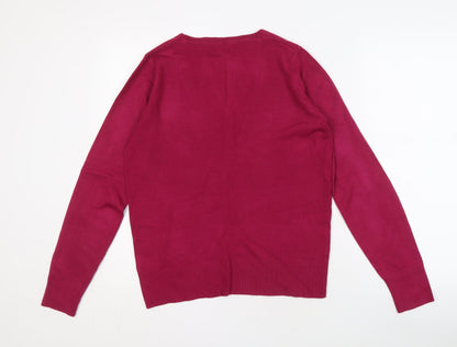 Next Women's Red V-Neck Pullover Jumper Size 12