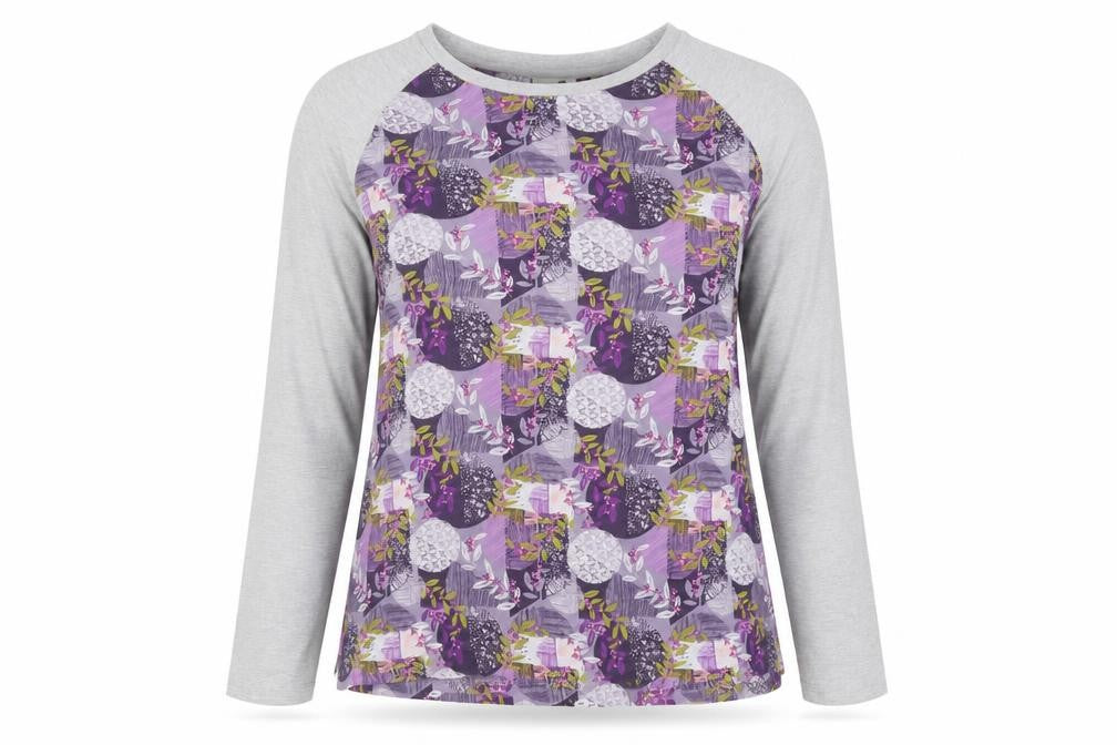 Weird Fish Women's Purple Floral Long Sleeve Top