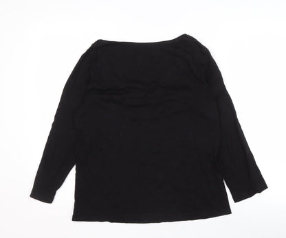 Sonsandar Women's Black Beaded Blouse Size 14