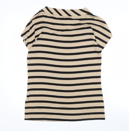 Phase Eight Women's Beige Striped Bow Blouse, Size 12