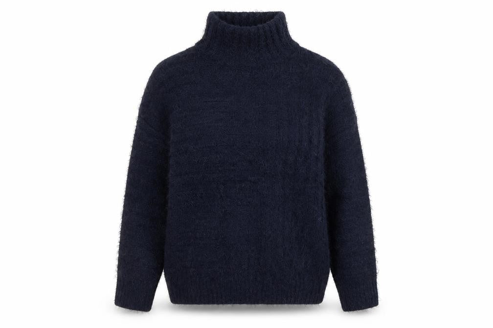 Marks & Spencer Women's Blue High Neck Pullover Jumper M