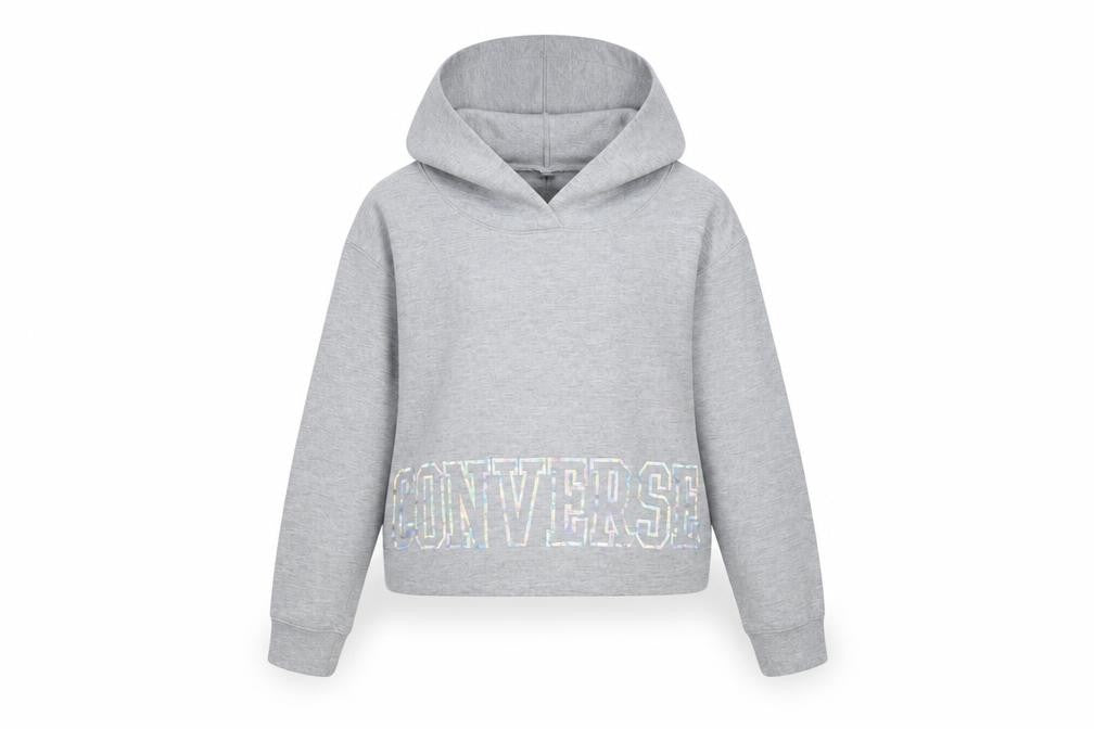 Converse Girls Grey Hoodie 8-10 Years - Logo Pullover Style