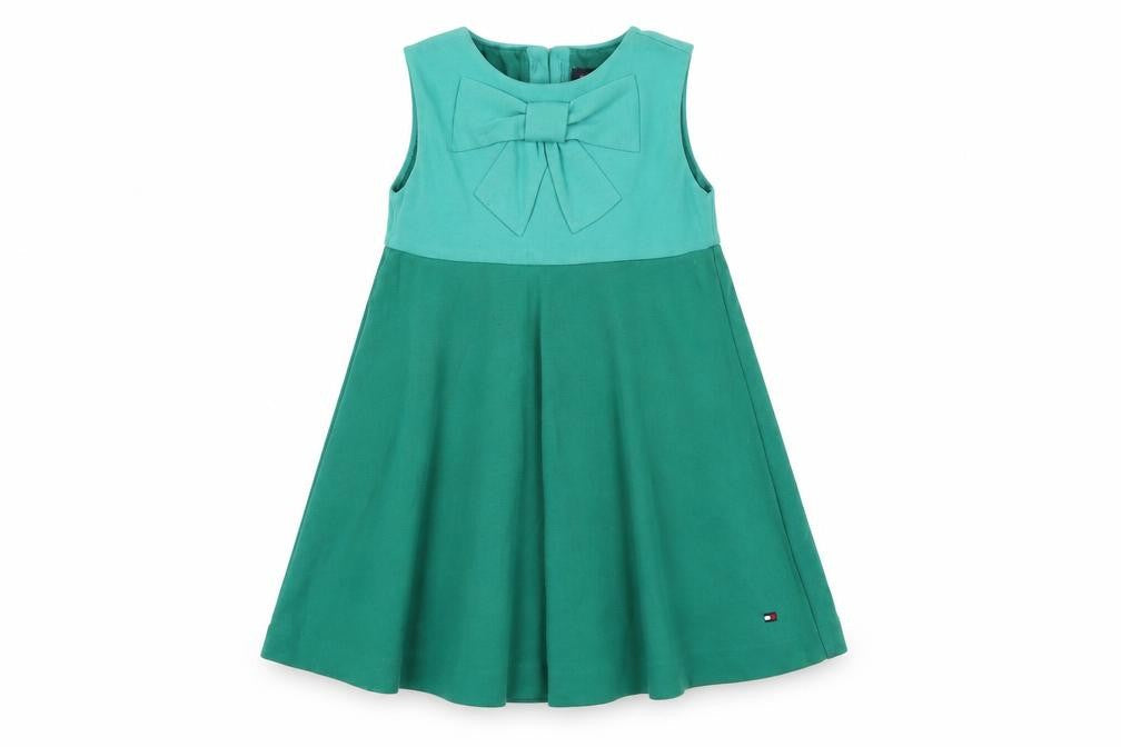 Tommy Hilfiger Girls Green A-Line Dress 2 Years Sleeveless