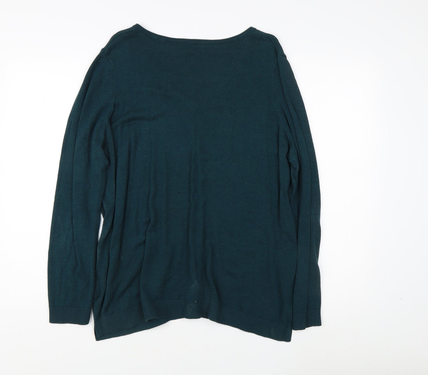 s.Oliver Women's Green V-Neck Pullover Jumper Size 16
