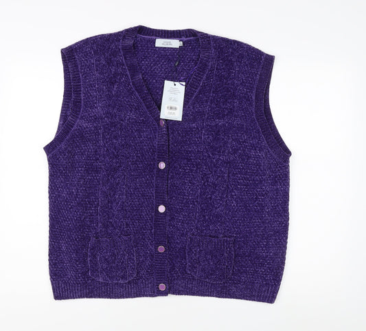 Honor Millburn Women's Purple XL Vest with Buttons