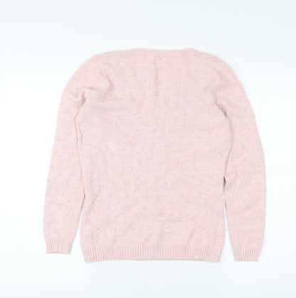 Country Casuals Women's Pink V-Neck Pullover Jumper, Size S