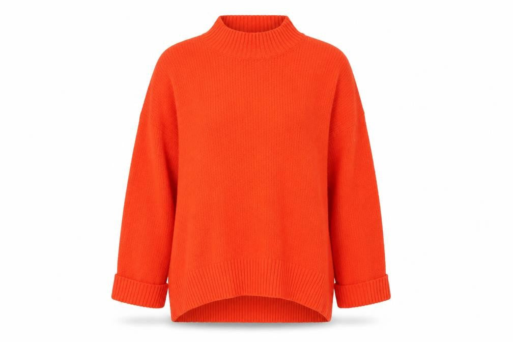 Oasis Women's Orange Mock Neck Pullover Jumper M
