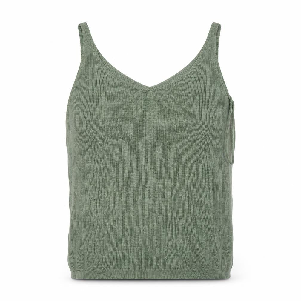 Vero Moda Women's Green Knit V-Neck Tank Top