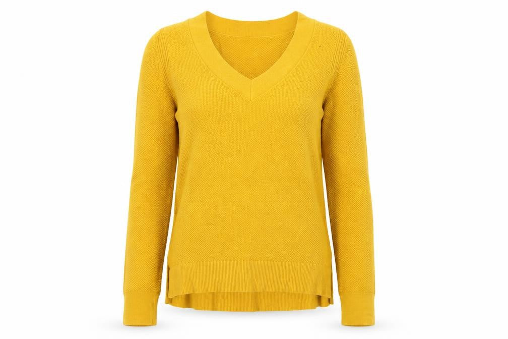 GAP Women's Yellow V-Neck Pullover Jumper XS