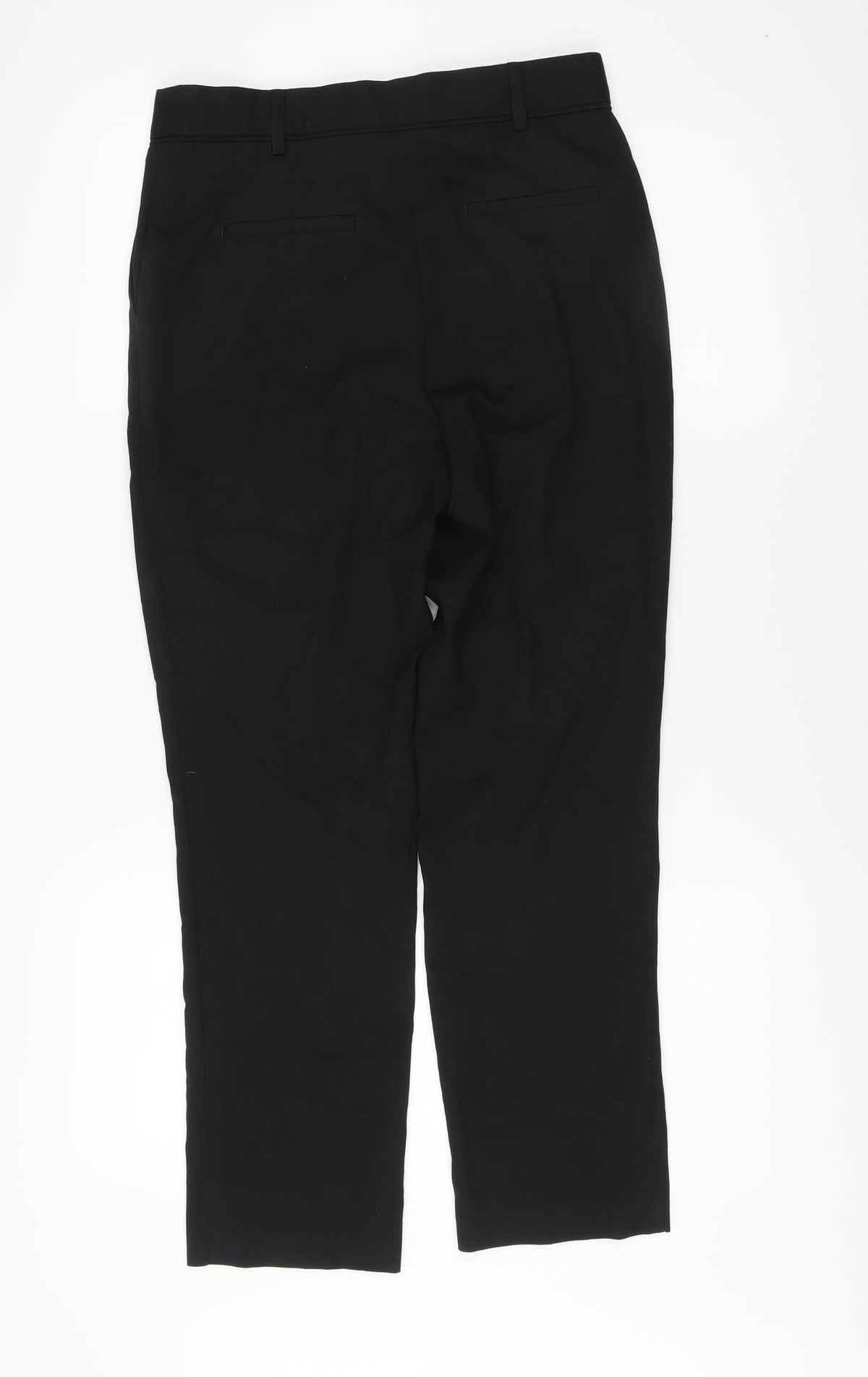Next Women's Black Straight Trousers Size 8R - Workwear Essential