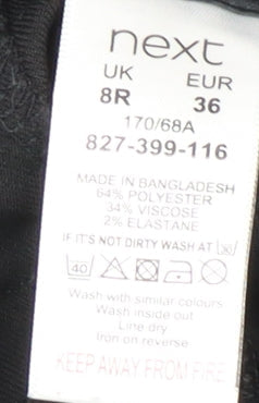 Next Women's Black Straight Trousers Size 8R - Workwear Essential