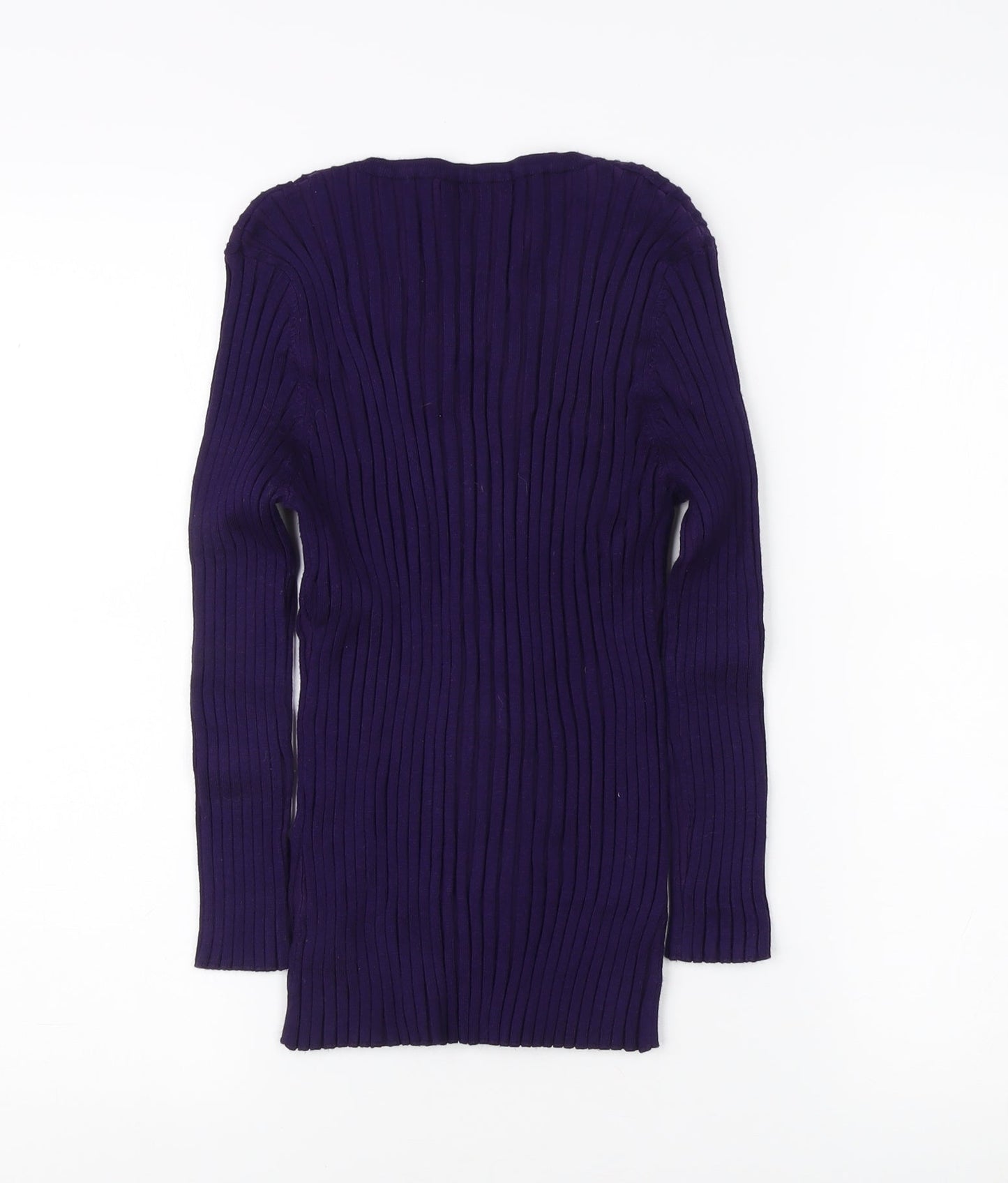 Precis Women's Purple Cardigan - M, Scoop Neck Long Sleeve