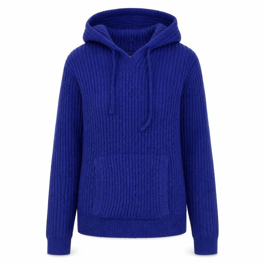 Marks & Spencer Women's Blue Hooded Pullover Jumper XS