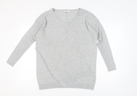 RJR.John Rocha Women's Grey V-Neck Pullover Jumper Size 16