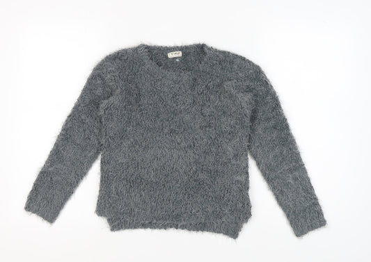 Next Girls Grey Pullover Jumper, Size 10 Years, Cozy & Stylish