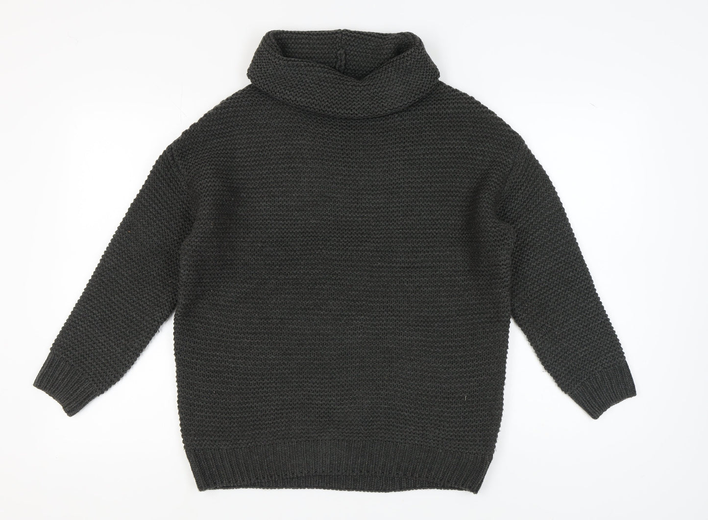 Pull & Bear Black Cowl Neck Jumper M Unisex