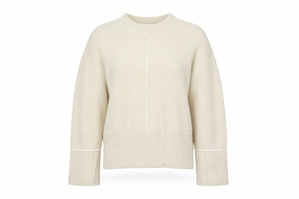 Zara Women's Beige Pullover Jumper, Size 8, Crew Neck