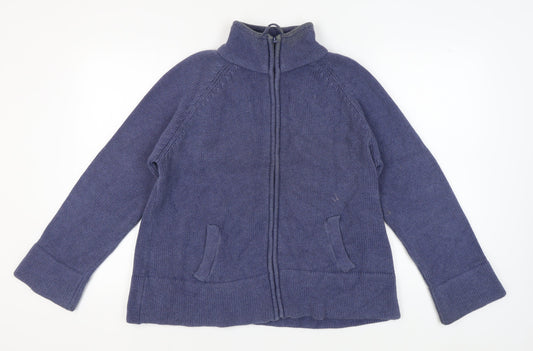 Marks and Spencer Women's Blue Full Zip Jumper Size 20