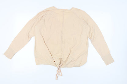 Marks & Spencer Women's Beige V-Neck Pullover Jumper