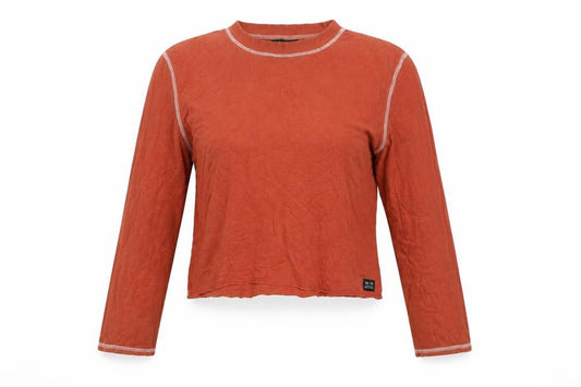 Urban Outfitters Women's Brown Cropped Long Sleeve T-Shirt