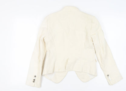 Zara Women Ivory Blazer, Size 12, Notch Lapel