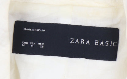 Zara Women Ivory Blazer, Size 12, Notch Lapel