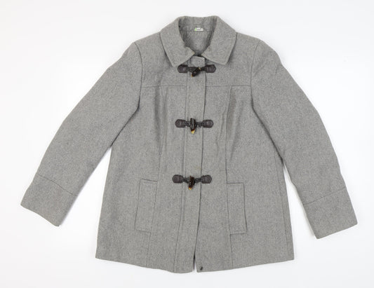 Marks and Spencer Women's Grey Wool Blend Toggle Coat