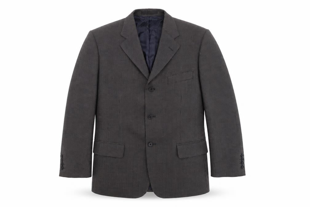 Marks & Spencer Men's Navy Check Wool Silk Blazer 40 Short