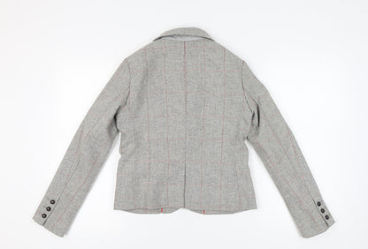 Gap Women's Grey Tweed Blazer, Size 10, Classic Fit