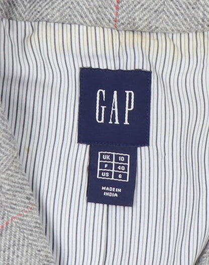 Gap Women's Grey Tweed Blazer, Size 10, Classic Fit