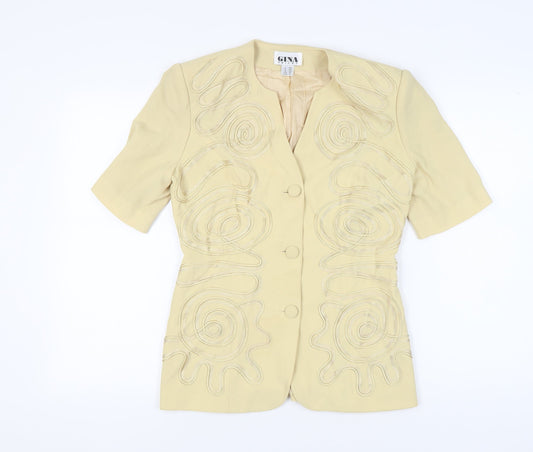 Gina Tricot Women's Beige Short Sleeve Suit Jacket