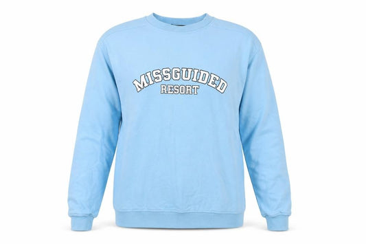Missguided Women's Blue Sweatshirt Size 8 Logo