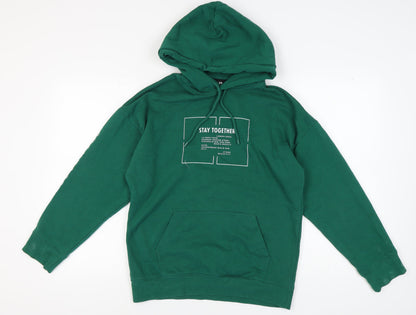 H&M Womens Green Pullover Hoodie XS